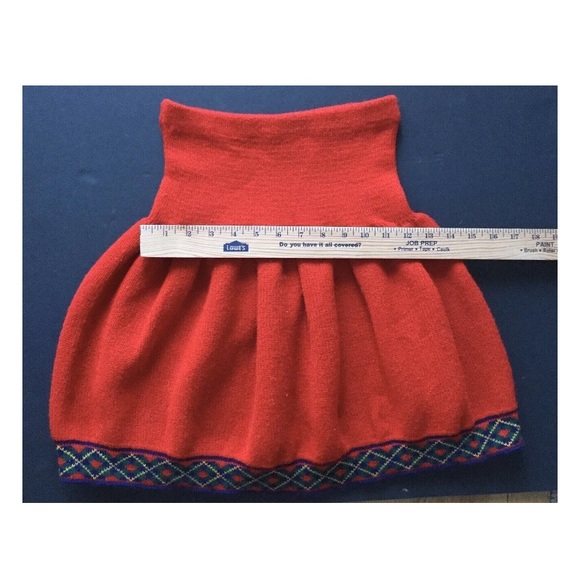 Vintage Jet Set Cool Kids clothes, red Knit Sweater skirt, Large 14, made in USA - Picture 7 of 7